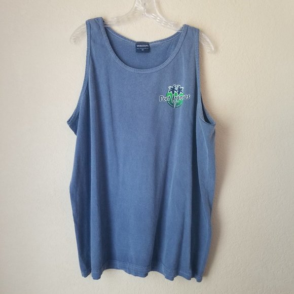 WiseGuy Port Aransas Tank Blue XL Logo Front/Back - Picture 1 of 3